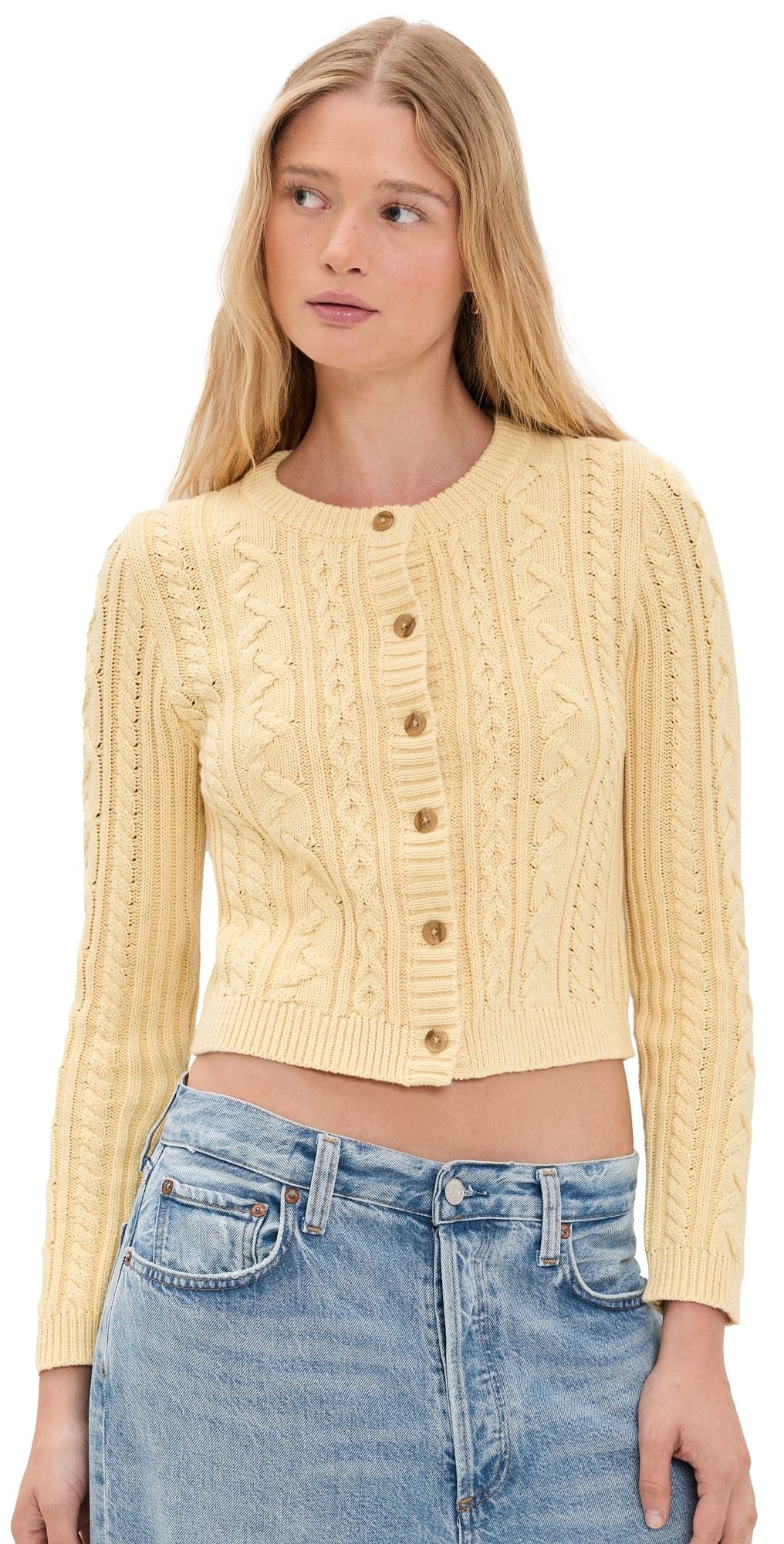 Denimist Riley Cardigan Washed Yellow L