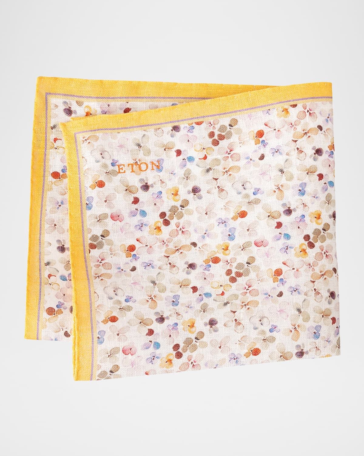 Men & apos;s Micro-Floral Linen Pocket Square