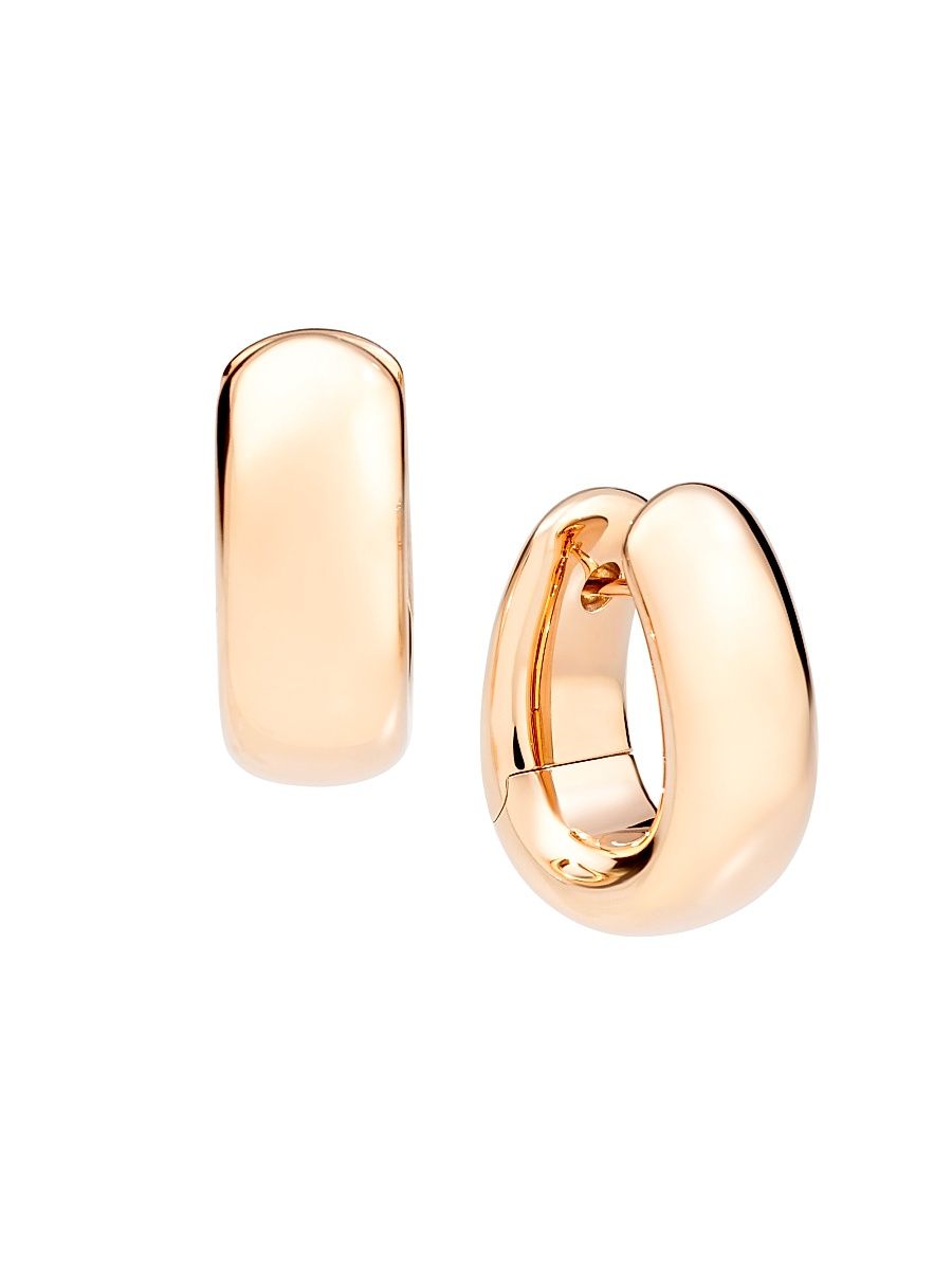 Women's Iconica 18K Rose Gold Huggie Hoop Earrings - Rose Gold