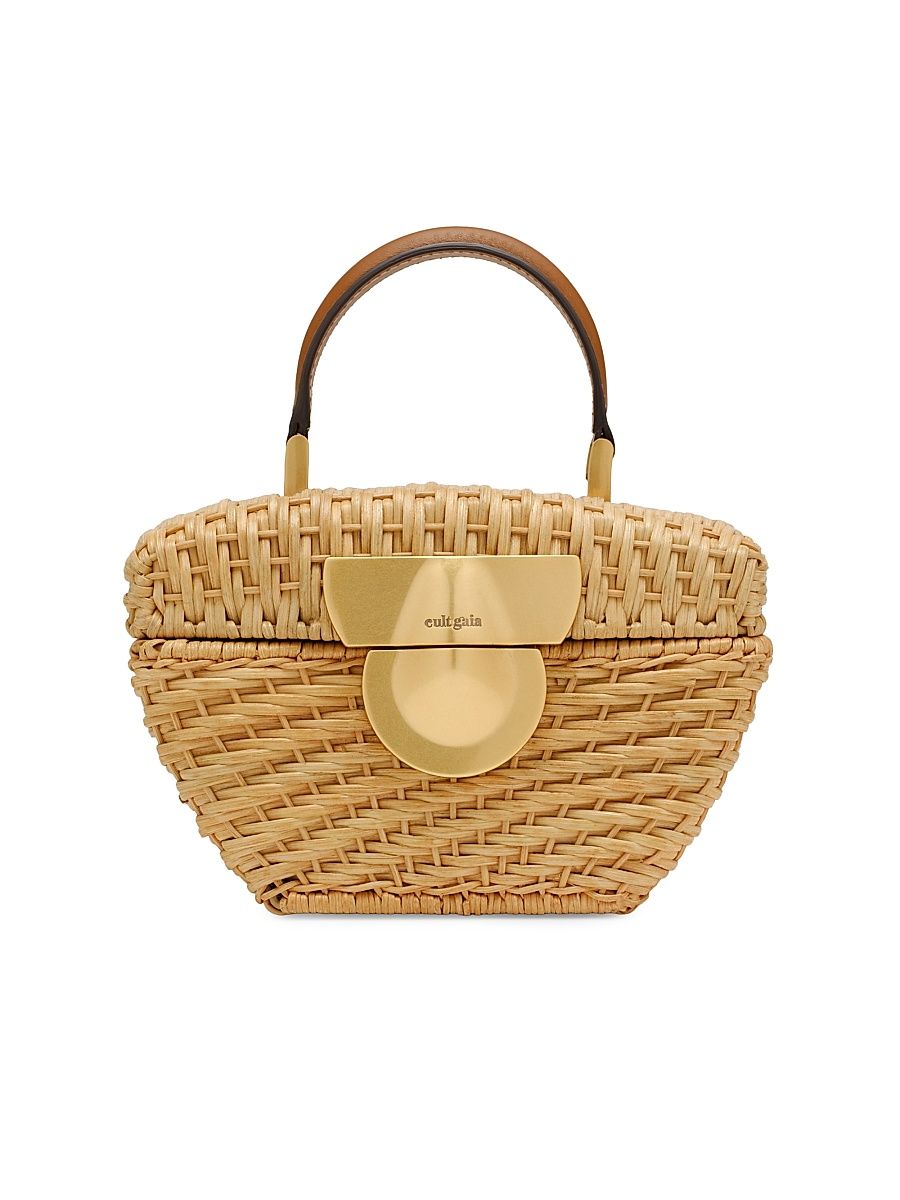 Women's Tyla Rattan Top Handle Bag - Natural