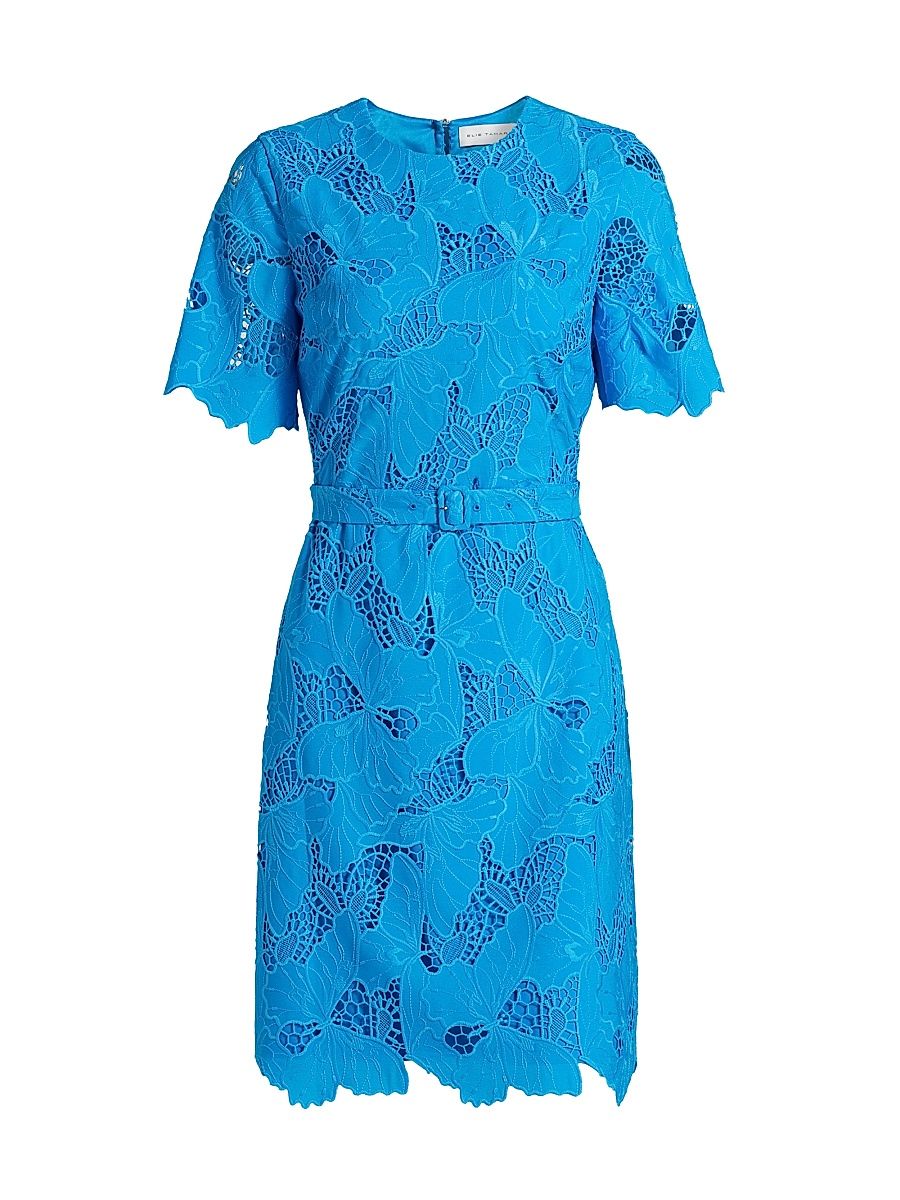 Women's Clover Butterfly Lace Minidress - Sky Light - Size 16