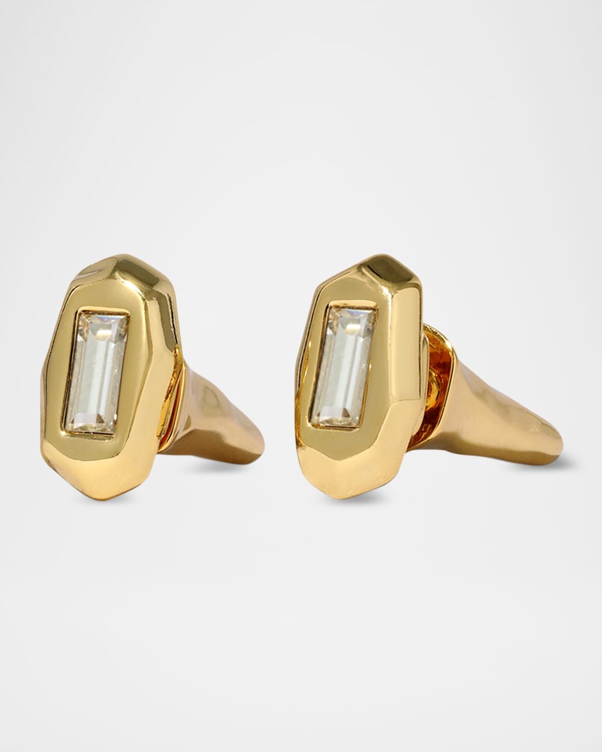 Crystal Spear Front Back Stud Earrings