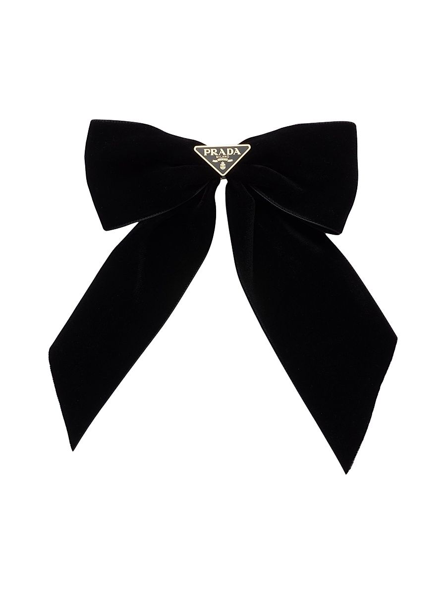 Women's Velvet Bow Hair Clip - Black
