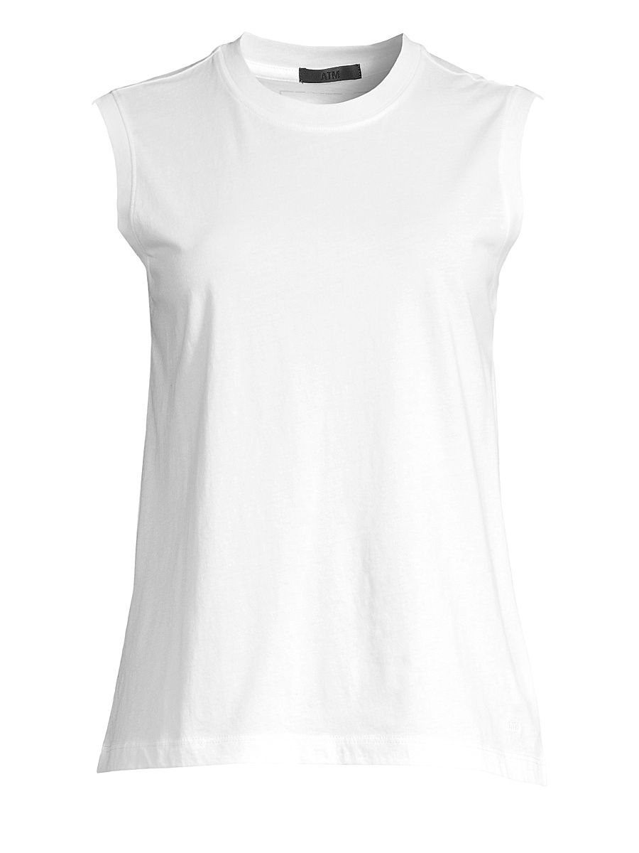 Women's Classic Jersey Sleeveless Boy Tee - White - Size Large