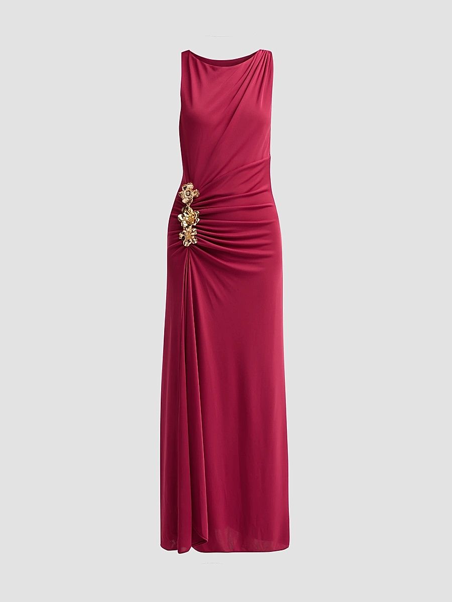 Women's Eliro Gathered Maxi Dress - Beet Red - Size 16