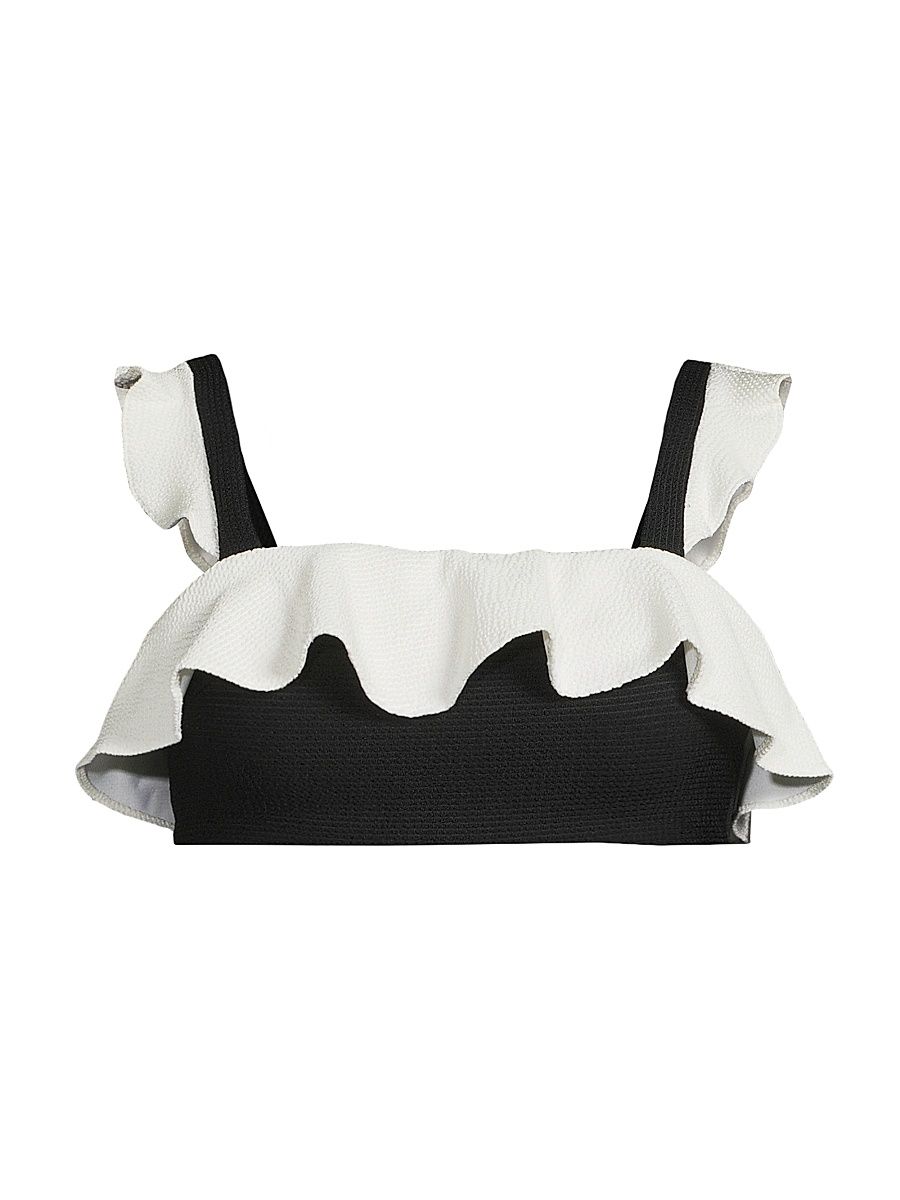 Women's Merian Knit Flutter Bikini Top - Black - Size Small