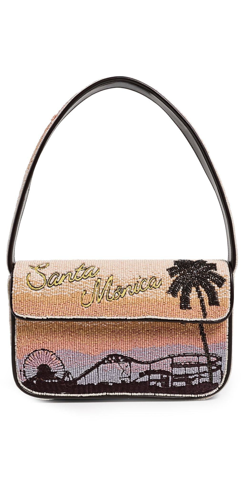 STAUD Tommy Beaded Shoulder Bag Santa Monica Sunset One Size