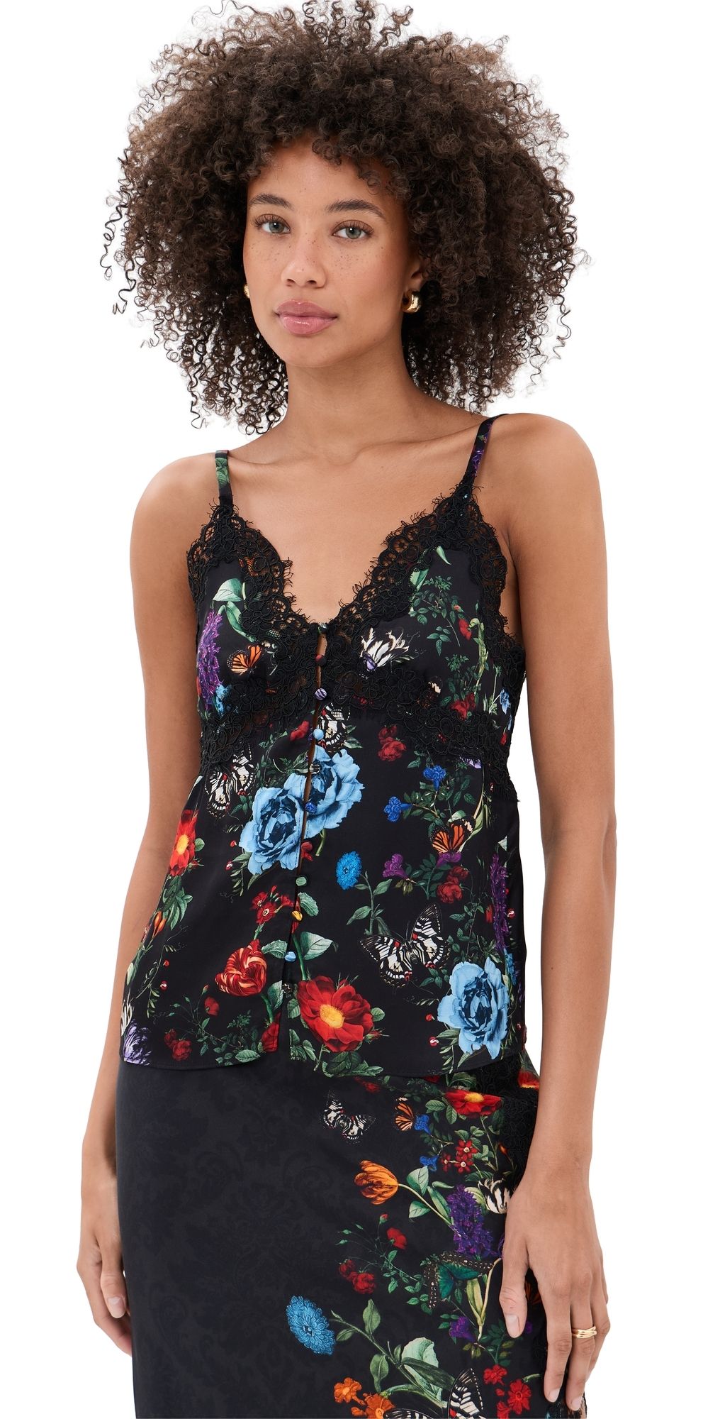 ALICE + OLIVIA Melodie Lace Tank Top Moonlit Manor Sm 8