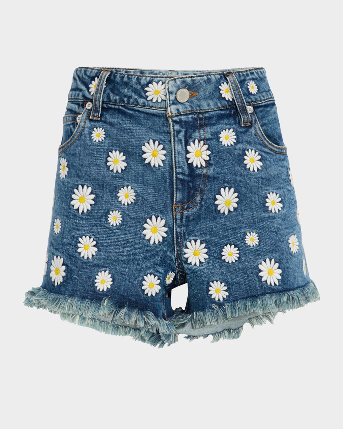 Warren Embroidered Denim Cutoff Shorts