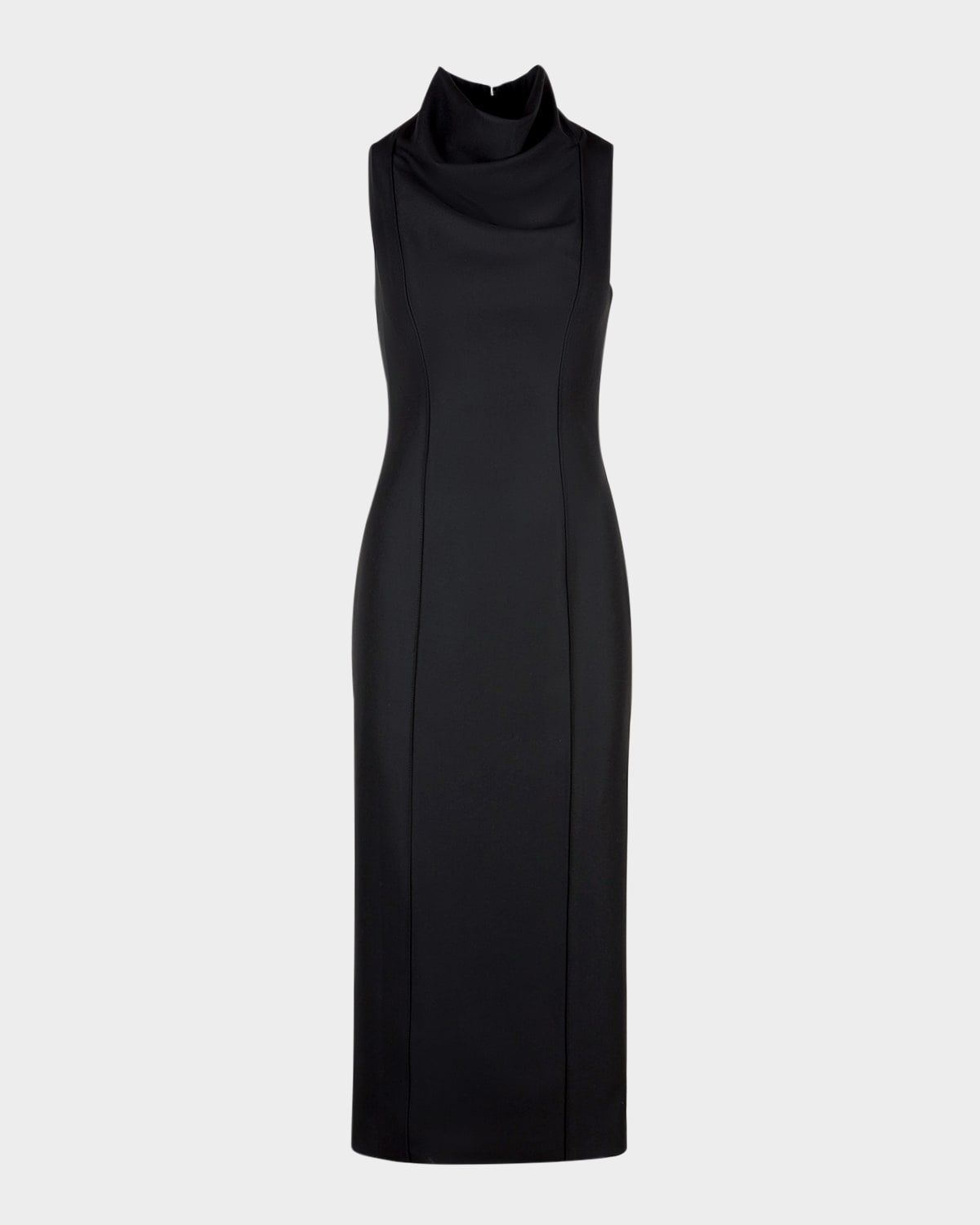 Funnel Neck Midi Dress