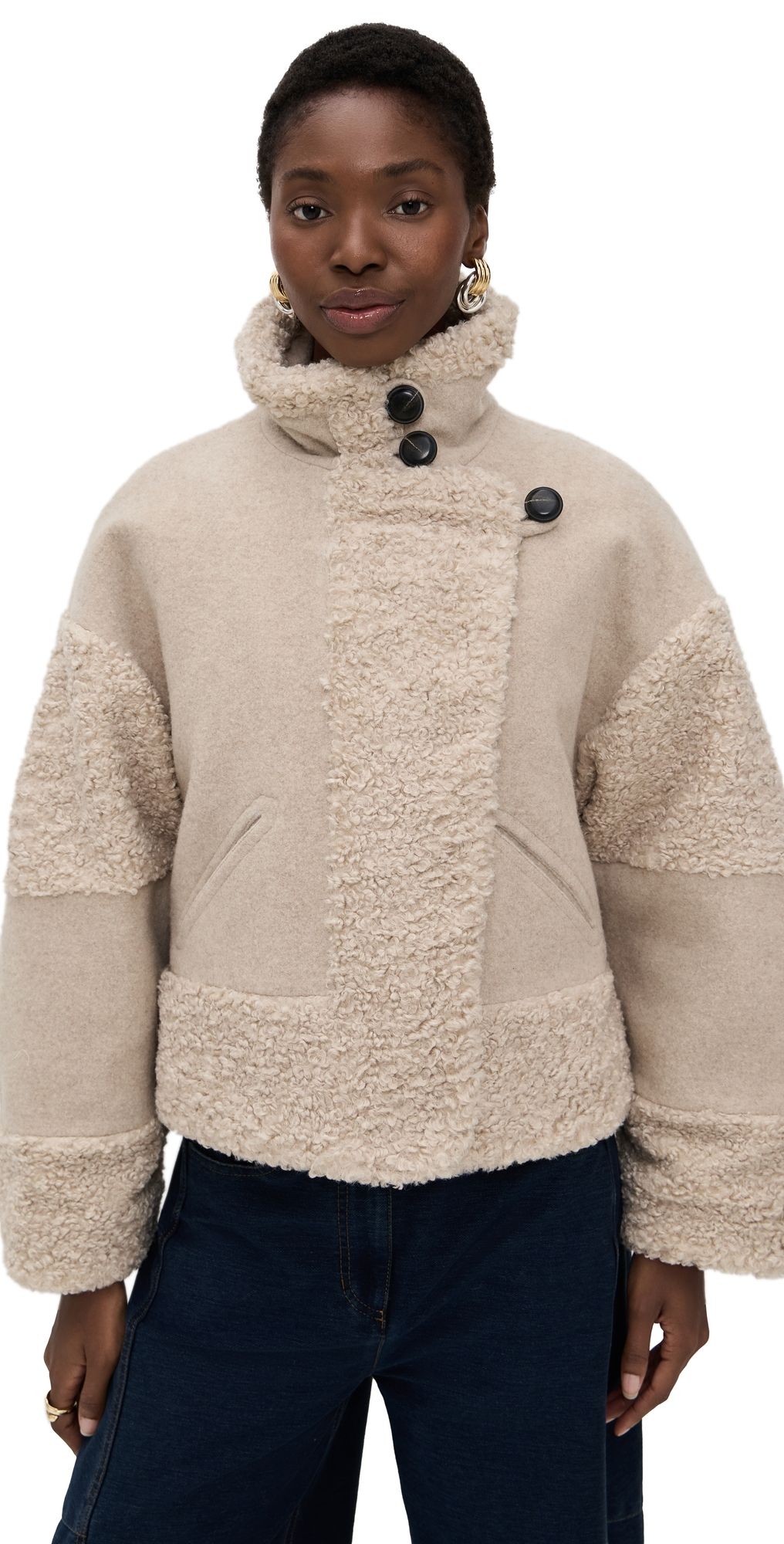 ba & sh Fleet Coat Ecru 1