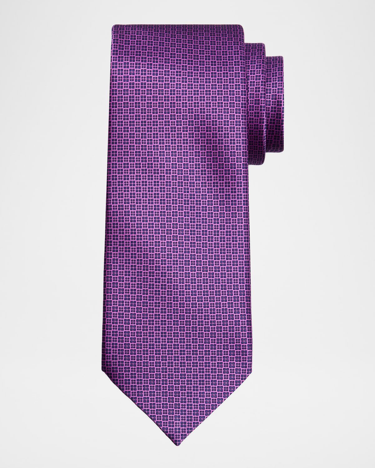 Men & apos;s Micro-Geometric Silk Tie