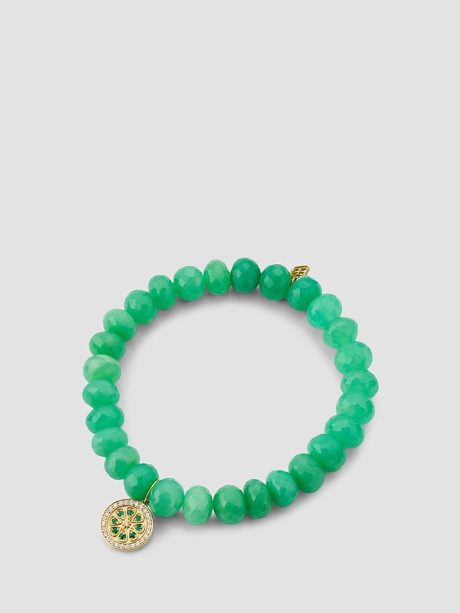 Women's 14K Yellow Gold, Chrysoprase & Multi-Gemstone Beaded Stretch Bracelet - Green