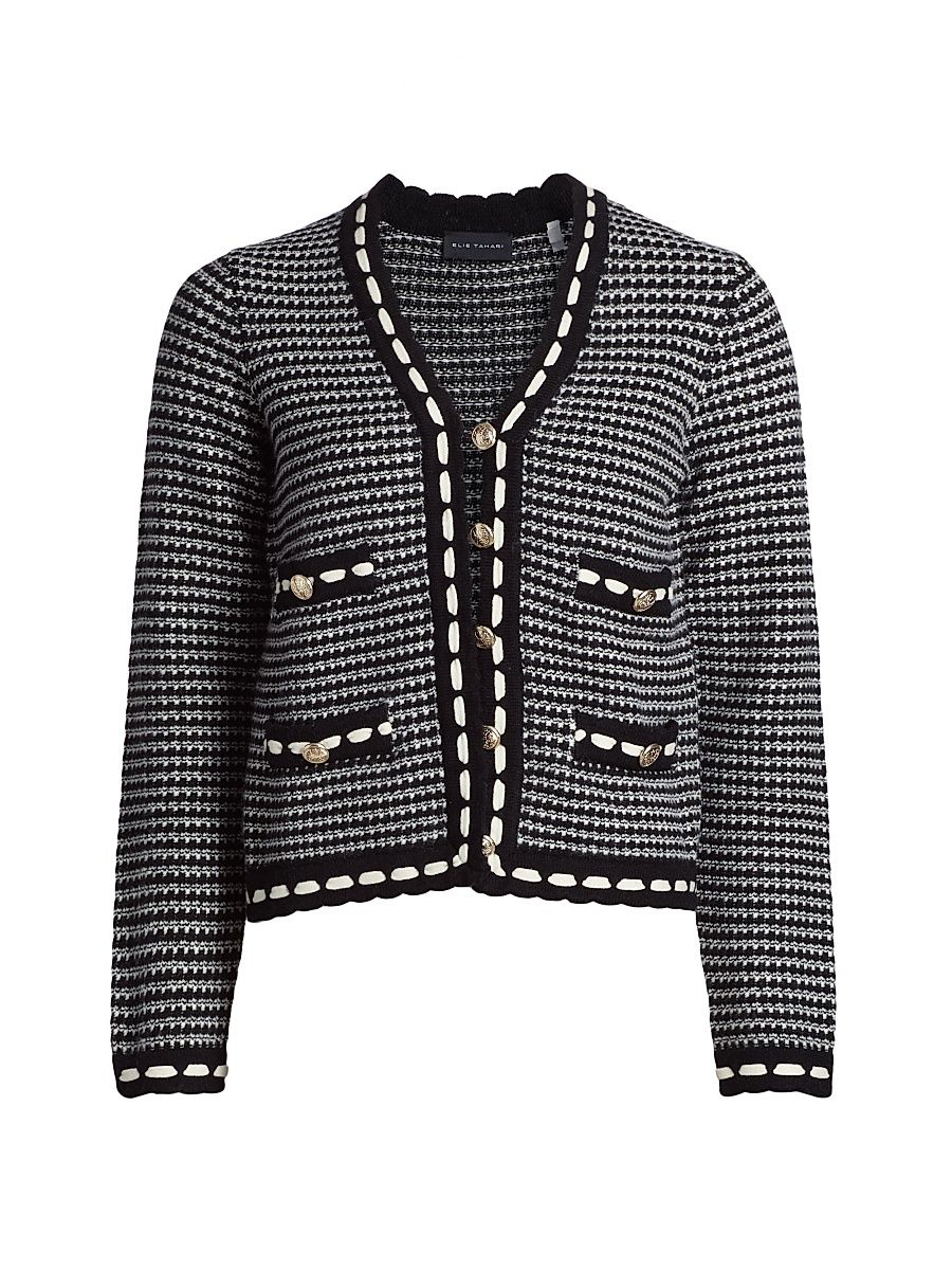 Women's The Alta Cardigan - Noir And Sky White - Size XL