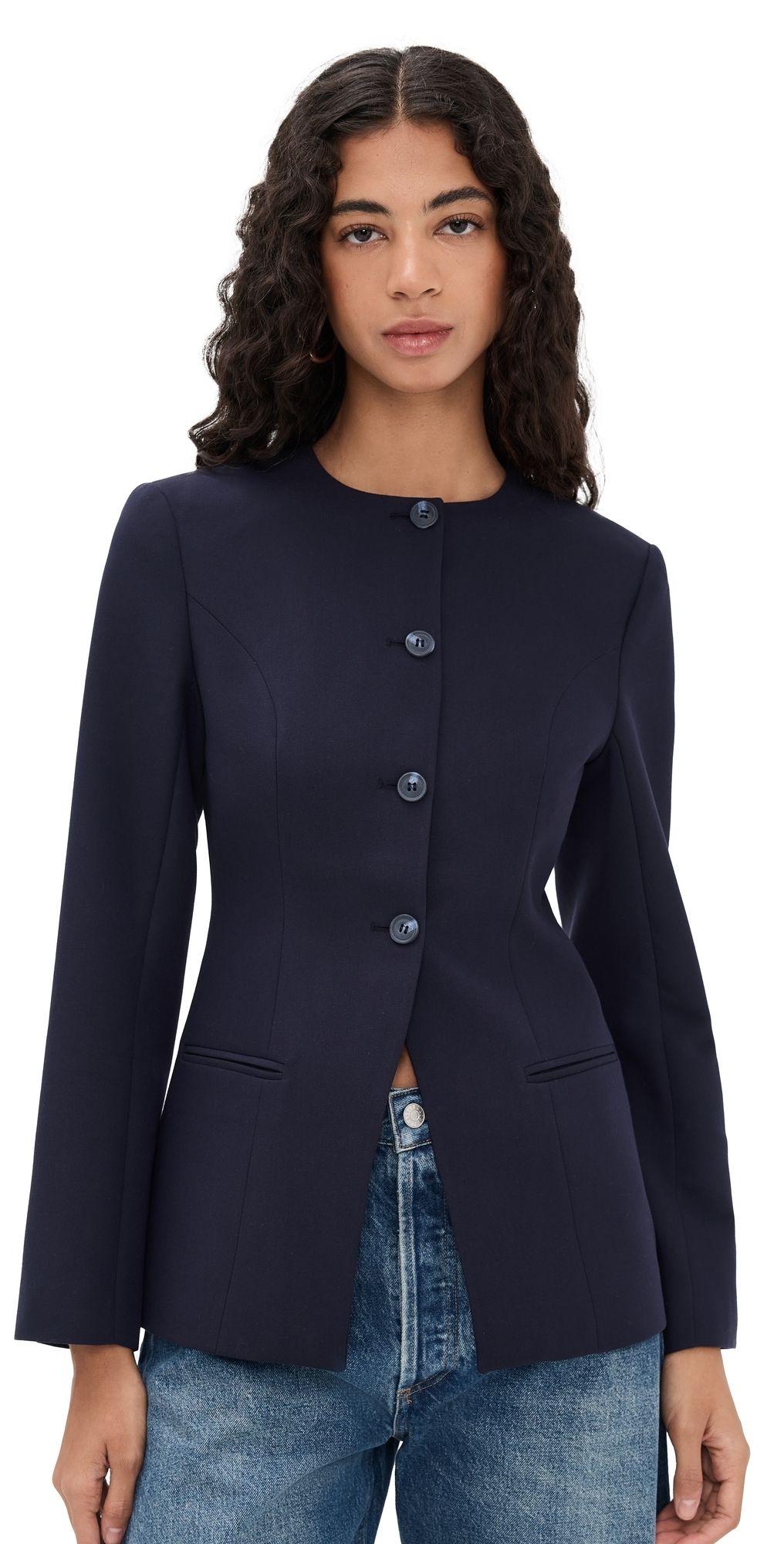 ALIGNE Daphne Waisted Blazer Navy 12