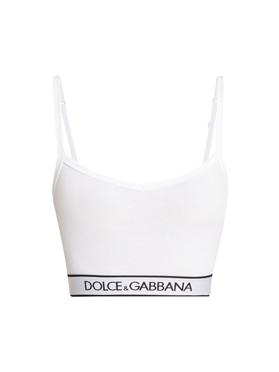Women's Logo Tape Cotton Crop Cami - White - Size XL