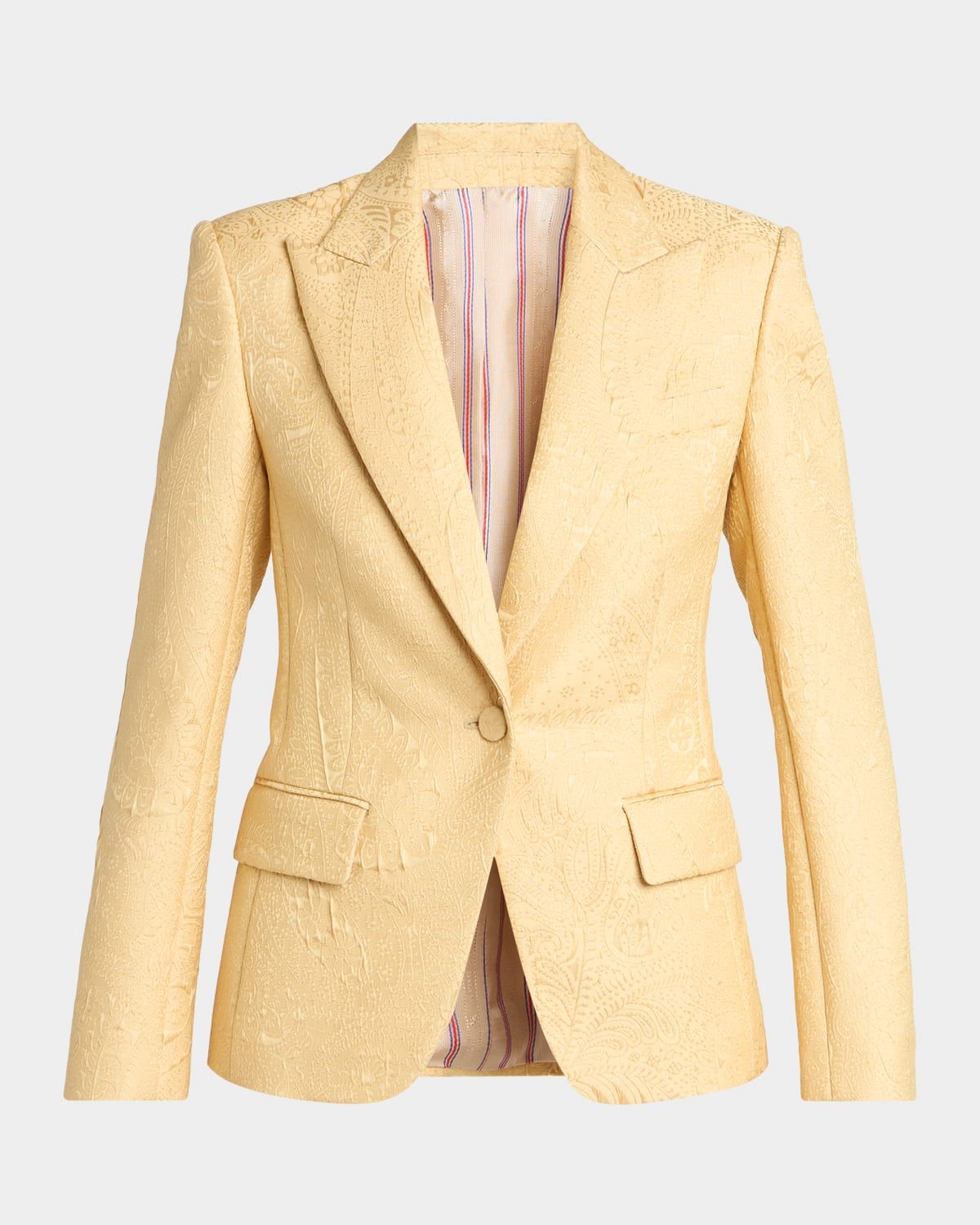 Paisley Jacquard Fitted Blazer