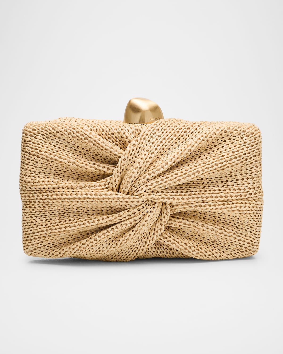 Lisse Twisted Raffia Clutch Bag