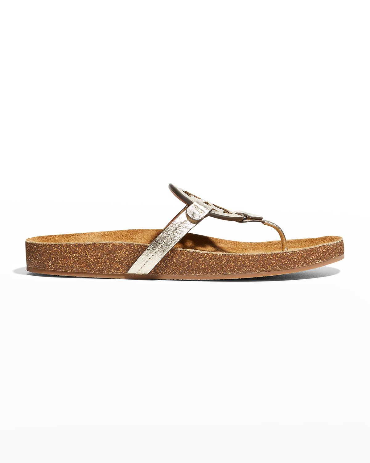 Miller Cloud Metallic Medallion Thong Sandals
