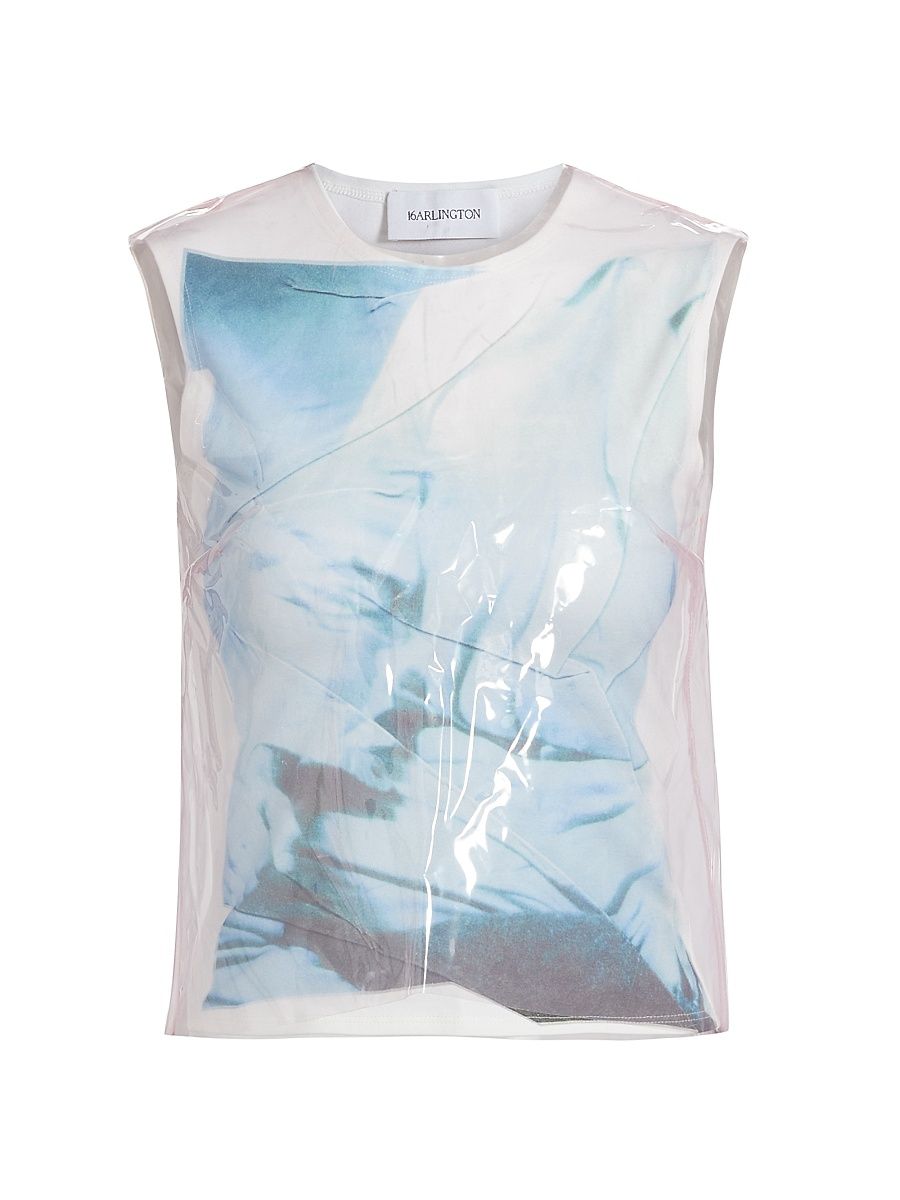 Women's Tarano Printed Film Top - Blue Print Pink - Size 12