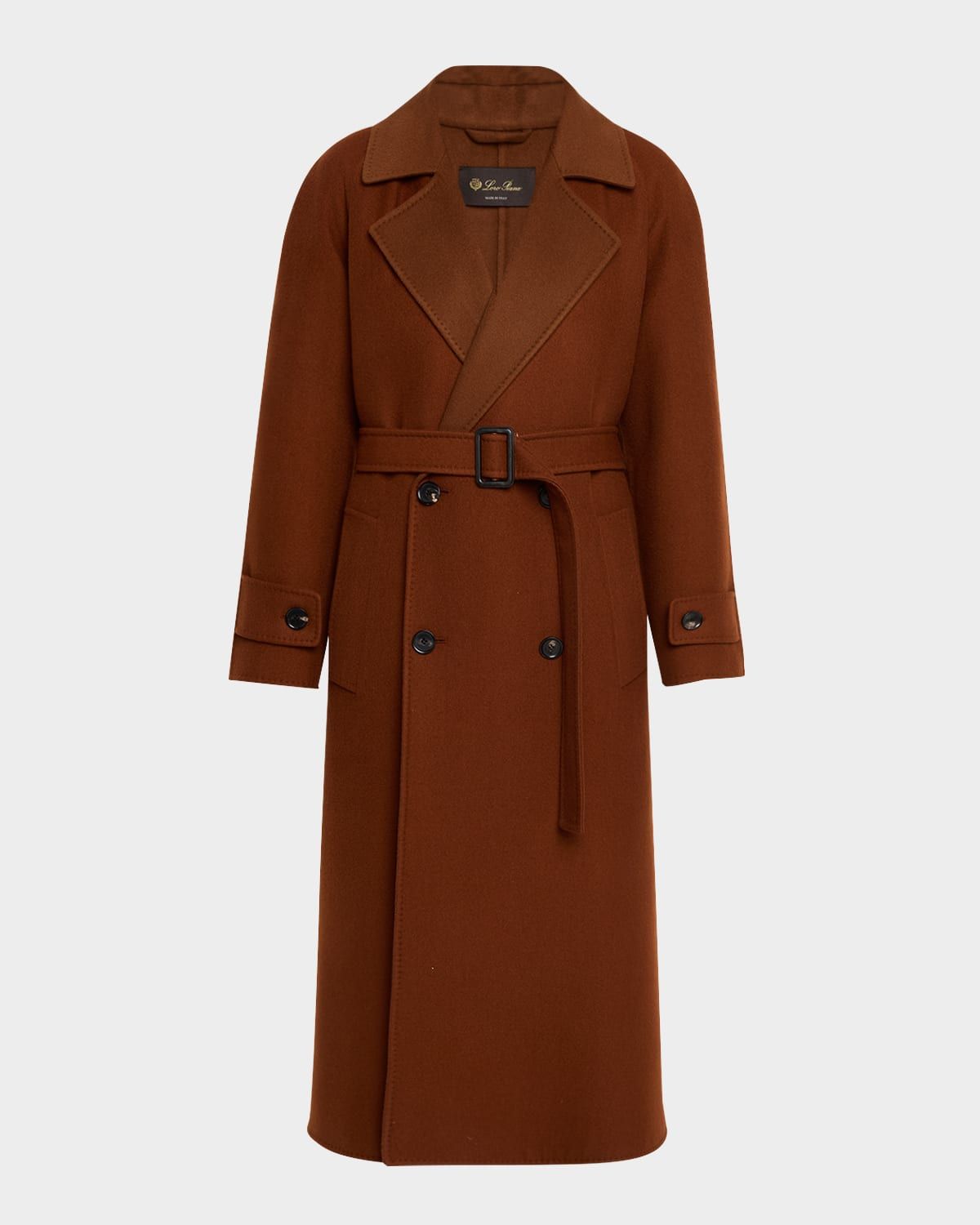 Foster Double-Breast Belted Cashmere Coat
