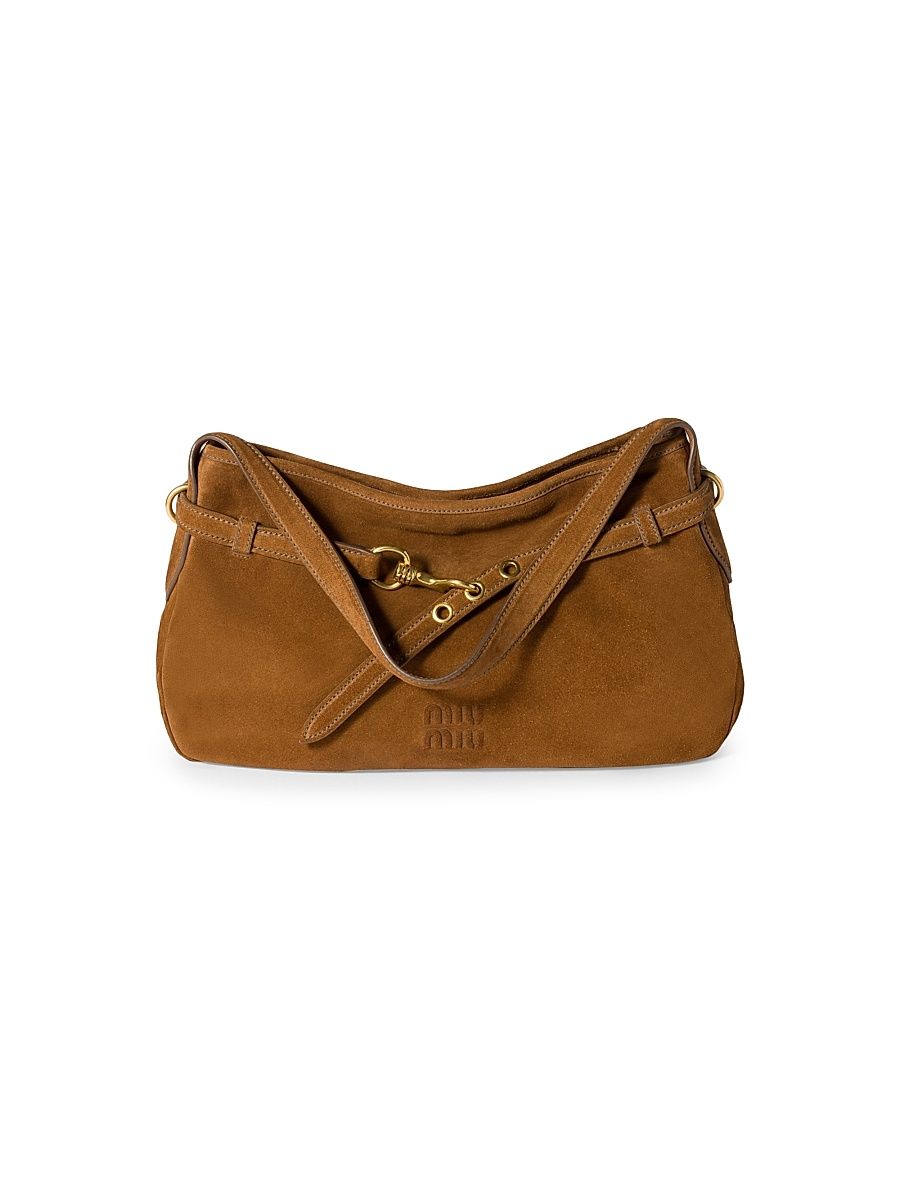 Women's Aventure Suede Shoulder Bag - Brown