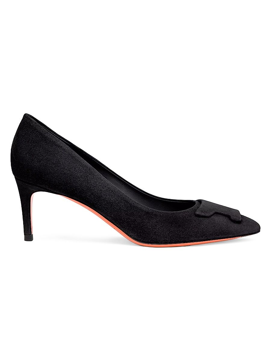 Women's 65MM Suede Pumps - Black - Size 11.5
