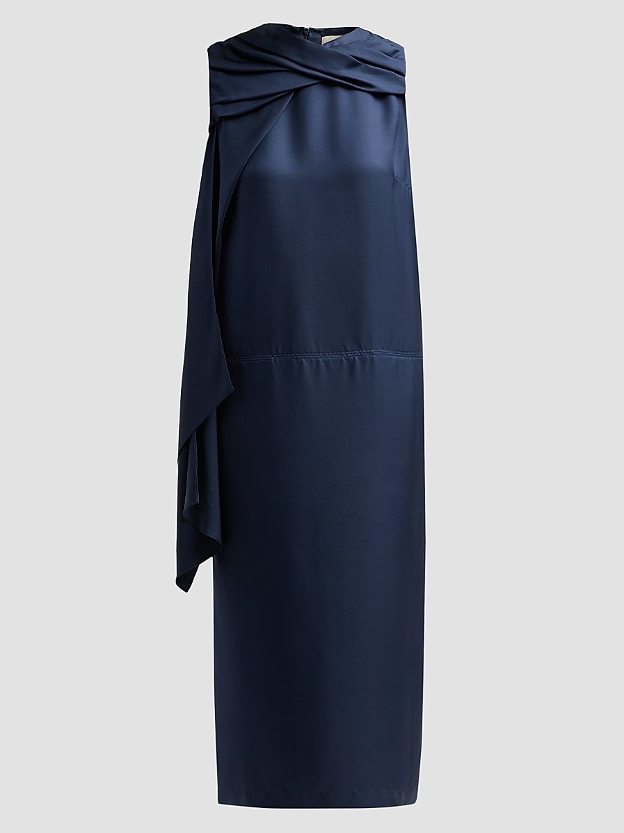 Women's Izia Draped Cape Dress - Navy - Size XL