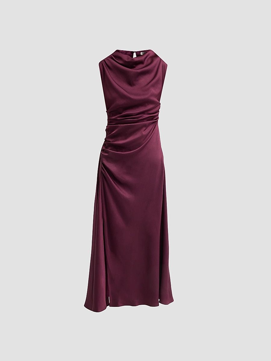 Women's Burke Draped Midi Dress - Fig - Size 6
