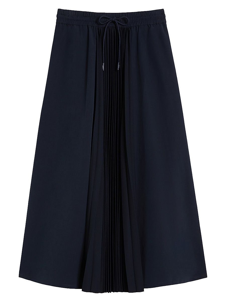 Women's Technical Fabric and Jersey Skirt - Navy - Size Large