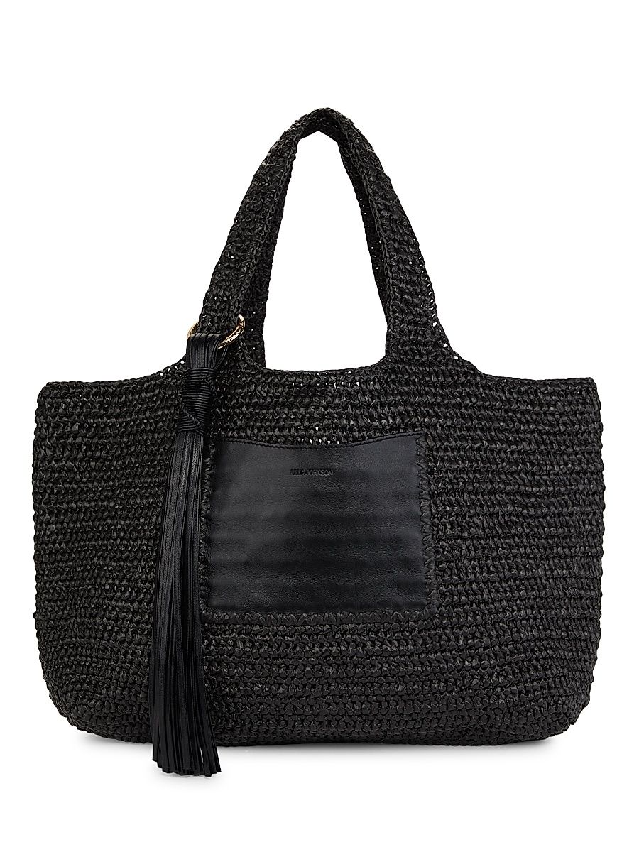 Women's Kamari Raffia Tote Bag - Noir