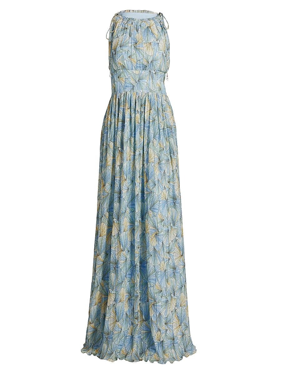 Women's Yardley Floral Georgette Maxi Dress - Powder Blue Multi - Size 16