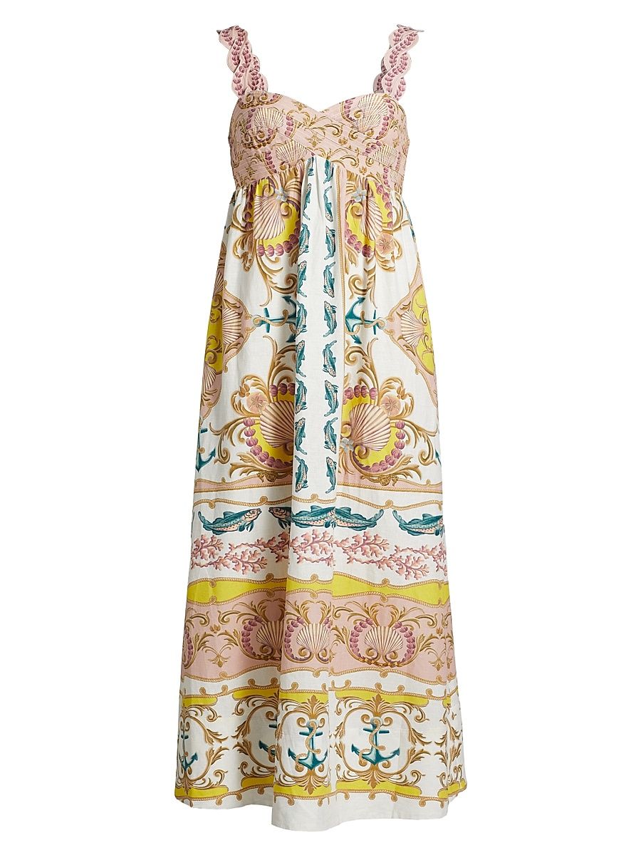 Women's Maritime Magic Sleeveless Maxi Dress - Off White - Size Large