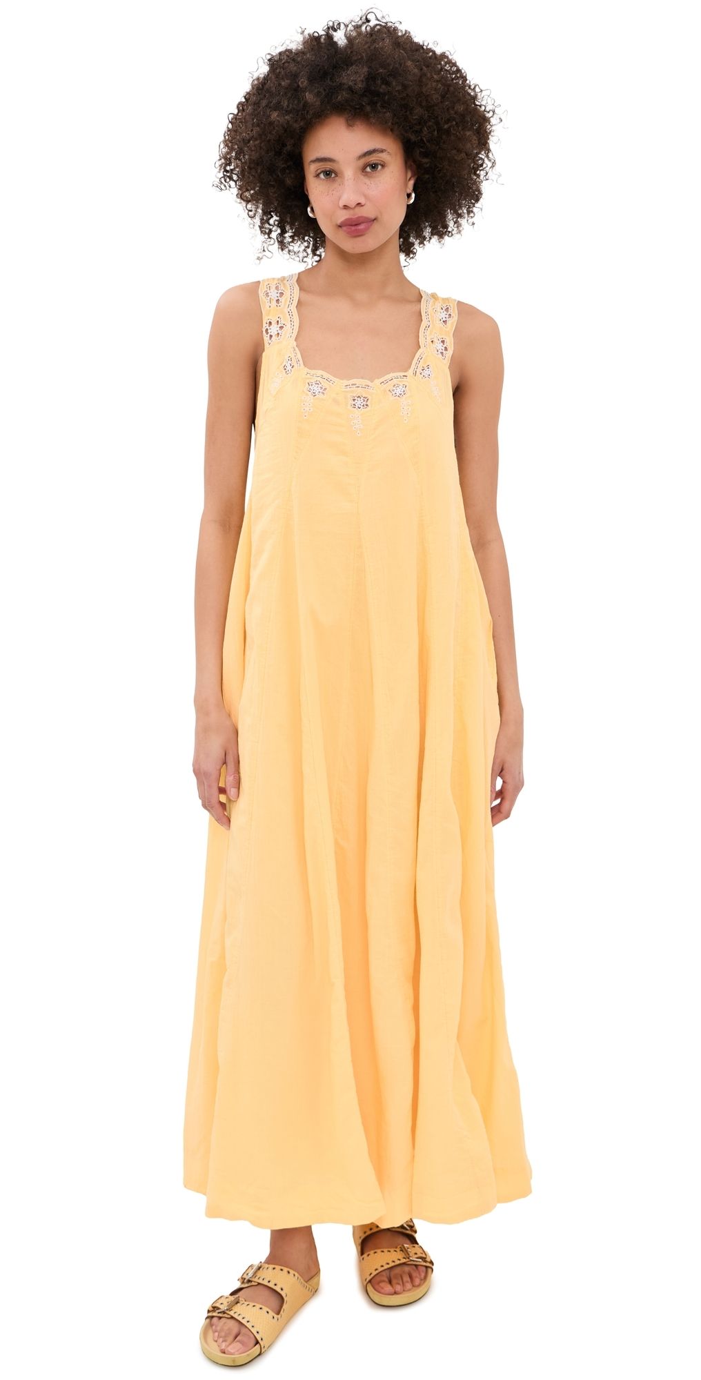Free People To The Moon Maxi Dress Golden Haze M