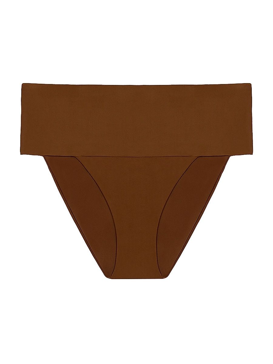Women's Jessica High-Waist Bikini Bottom - Brown - Size Large