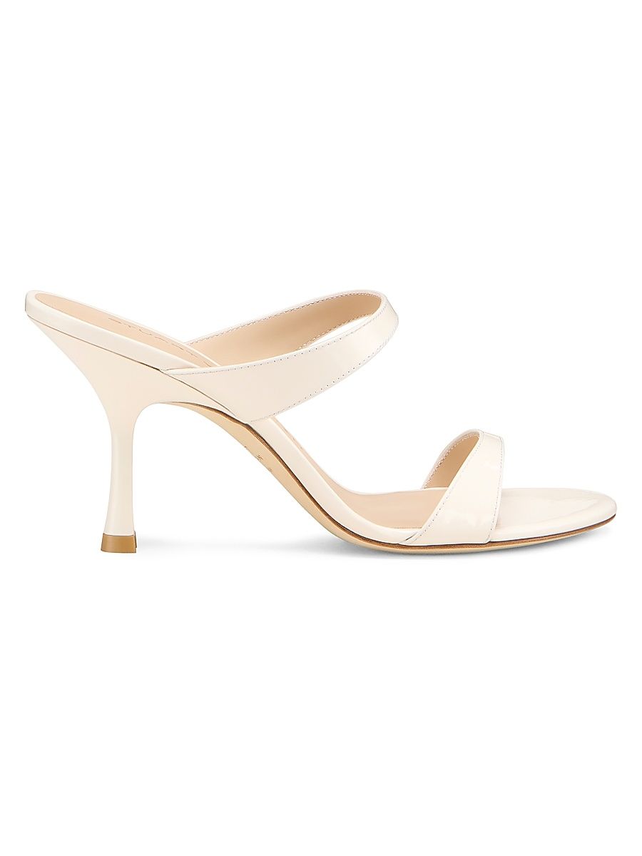 Women's Nudist 85MM Leather Slip-On Sandals - Cream - Size 9.5