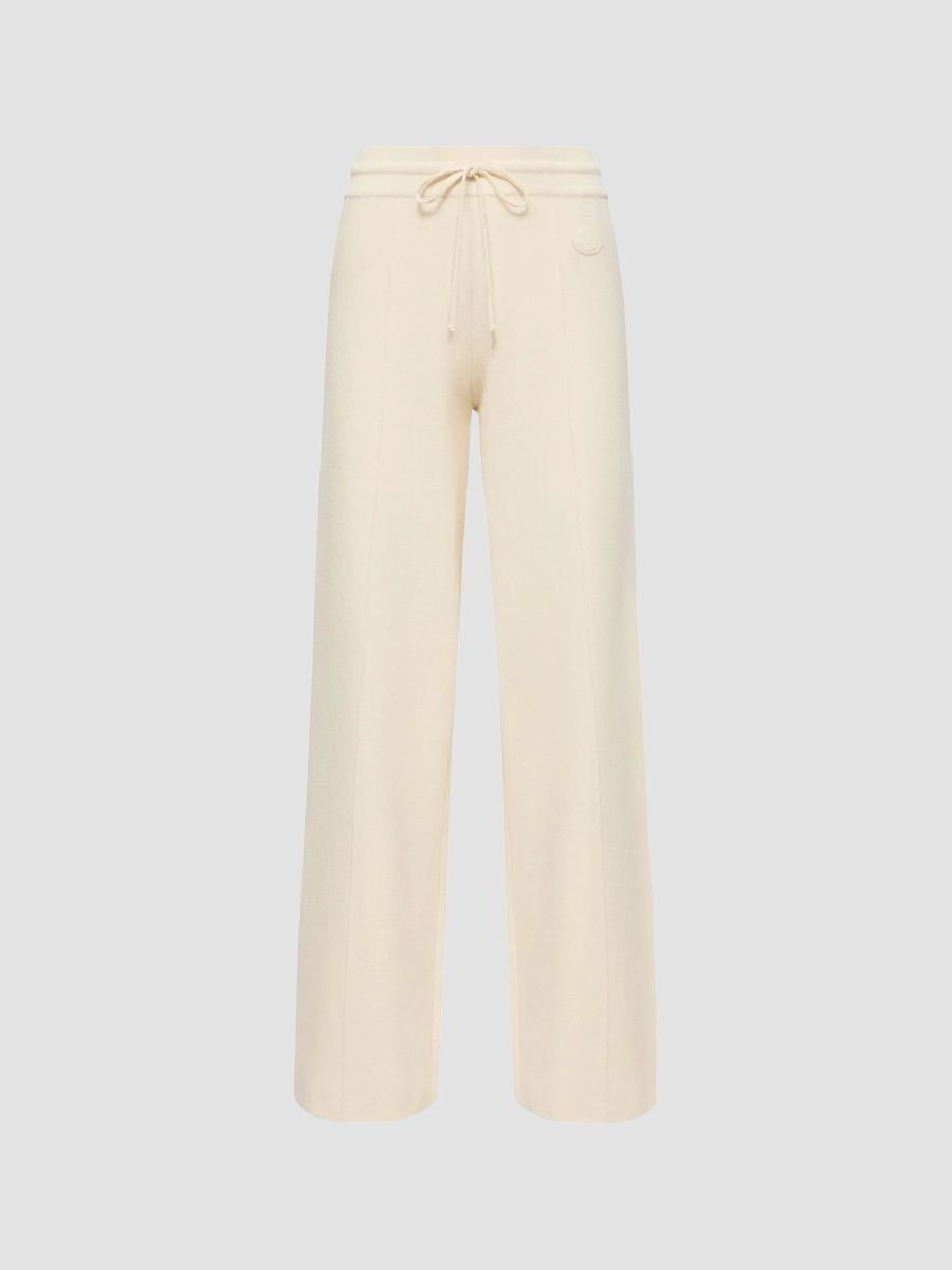 Moncler Women's Pants in Wool & Cashmere - Ivory - Size Large