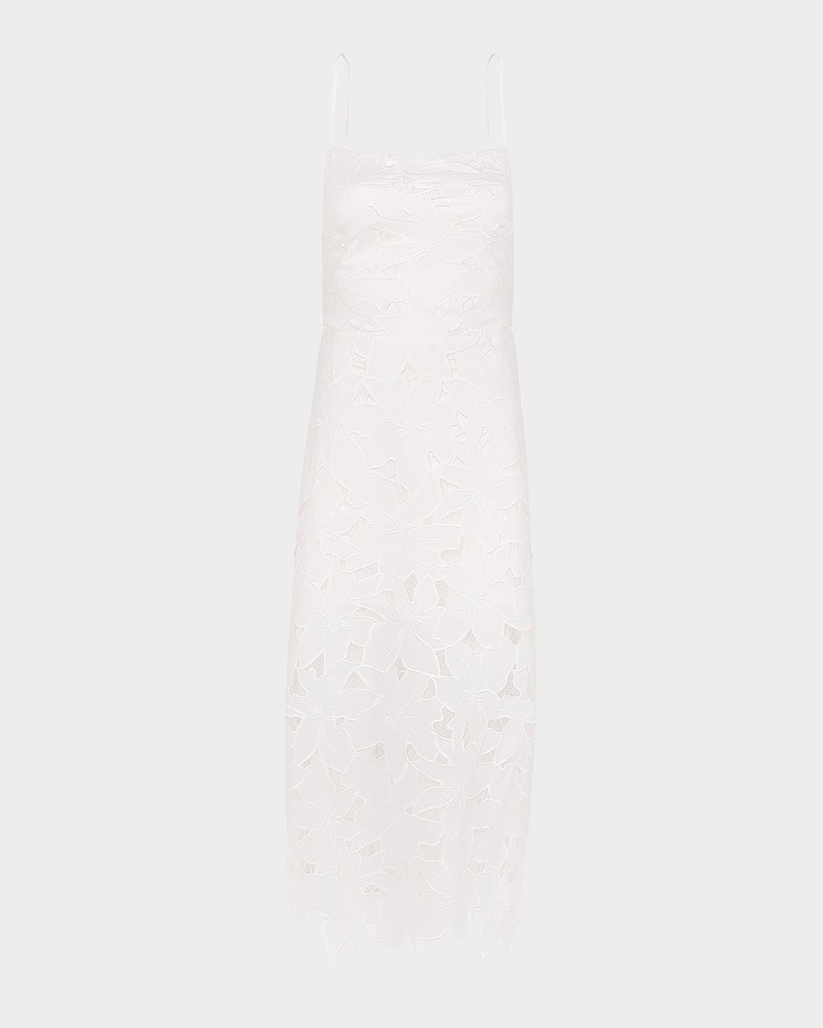 Solid Mei Floral Embroidered Maxi Dress