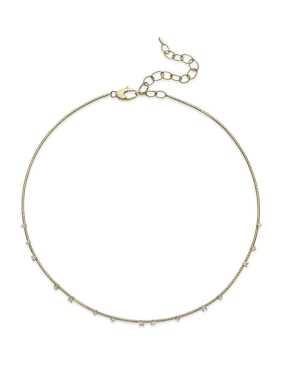 Women's Rugiada Diamanti 18K Yellow Gold, Titanium, & Diamond Necklace - Yellow Gold