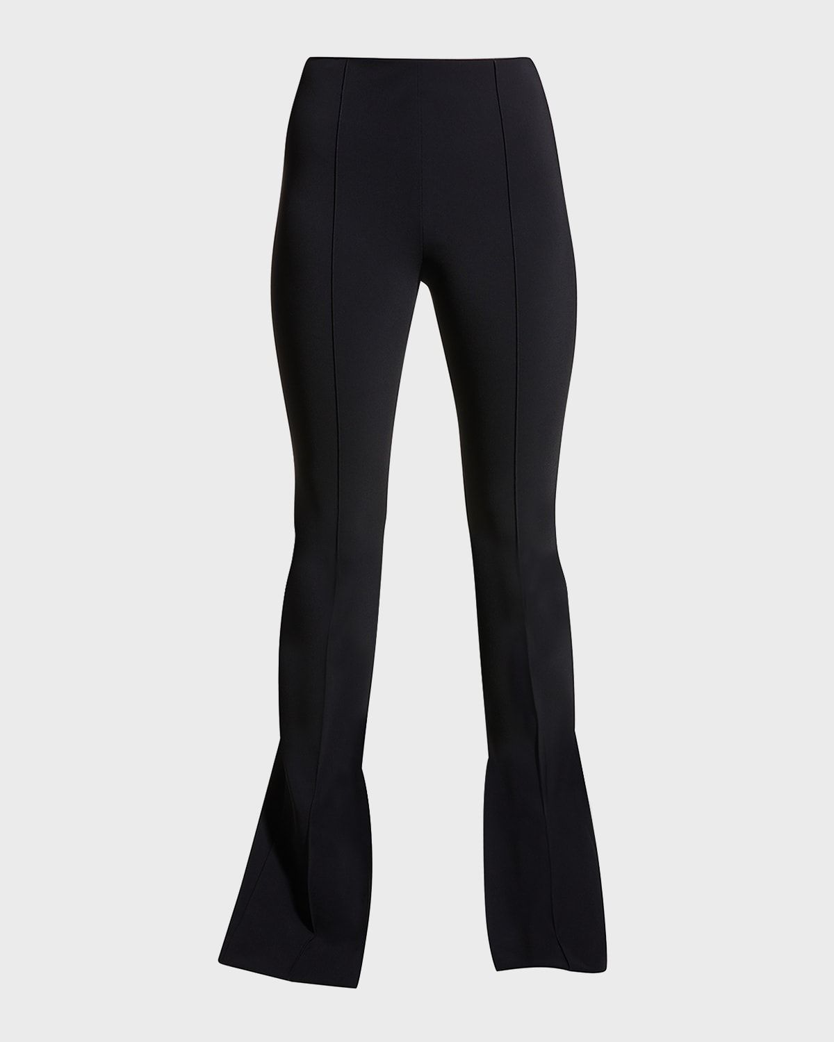 Neoprene Slit-Cuff Flare Pants