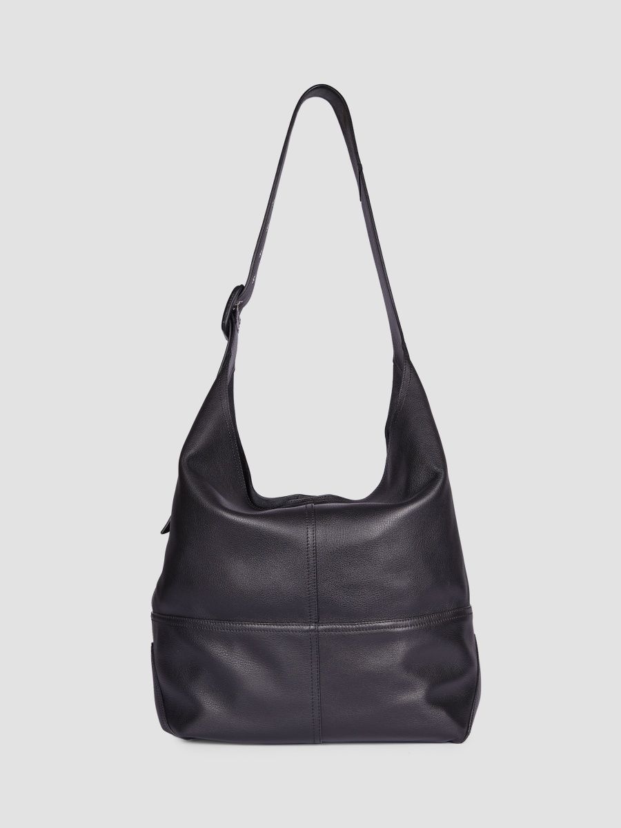 AMI Paris Men's Etienne Leather Crossbody Bag - Black