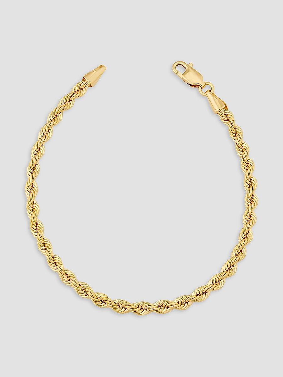 Women's 14K Yellow Gold Roman Rope Bolder Bracelet - Gold - Size 7.5