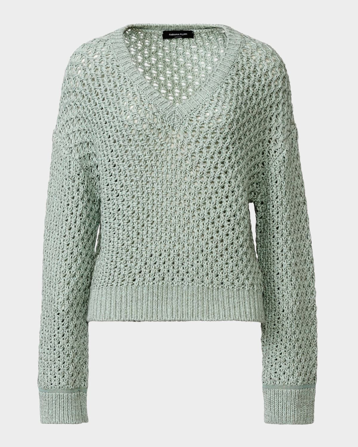 Mouline Open-Stitch Knit Sweater