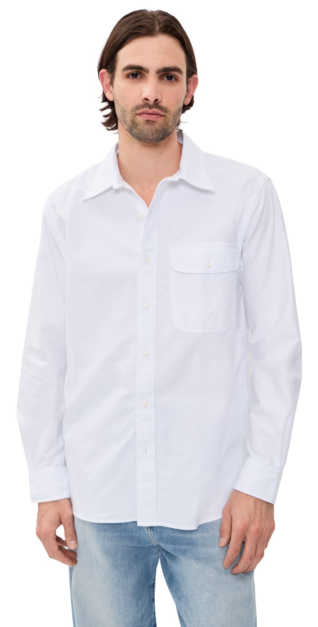 Madewell Long Sleeve Cotton Oxford Shirt White S