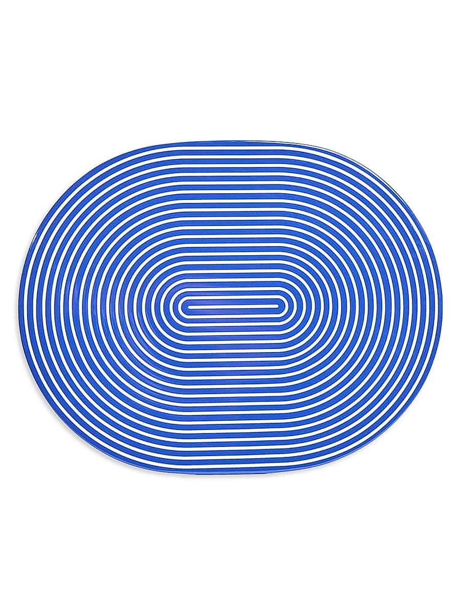 Lacquer Stripe Placemats Set of 2 - Navy White