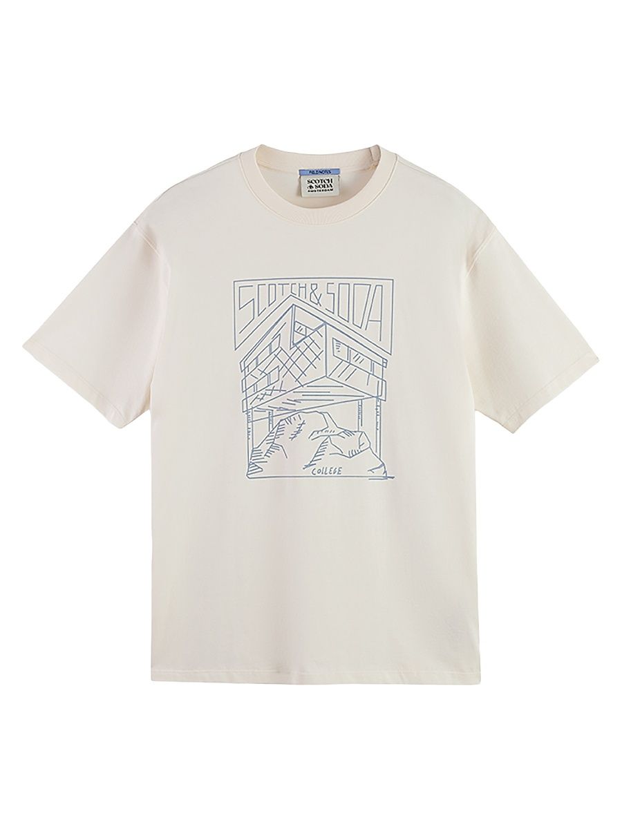 Men's Cotton Linework Logo T-Shirt - Eggnog - Size XXL