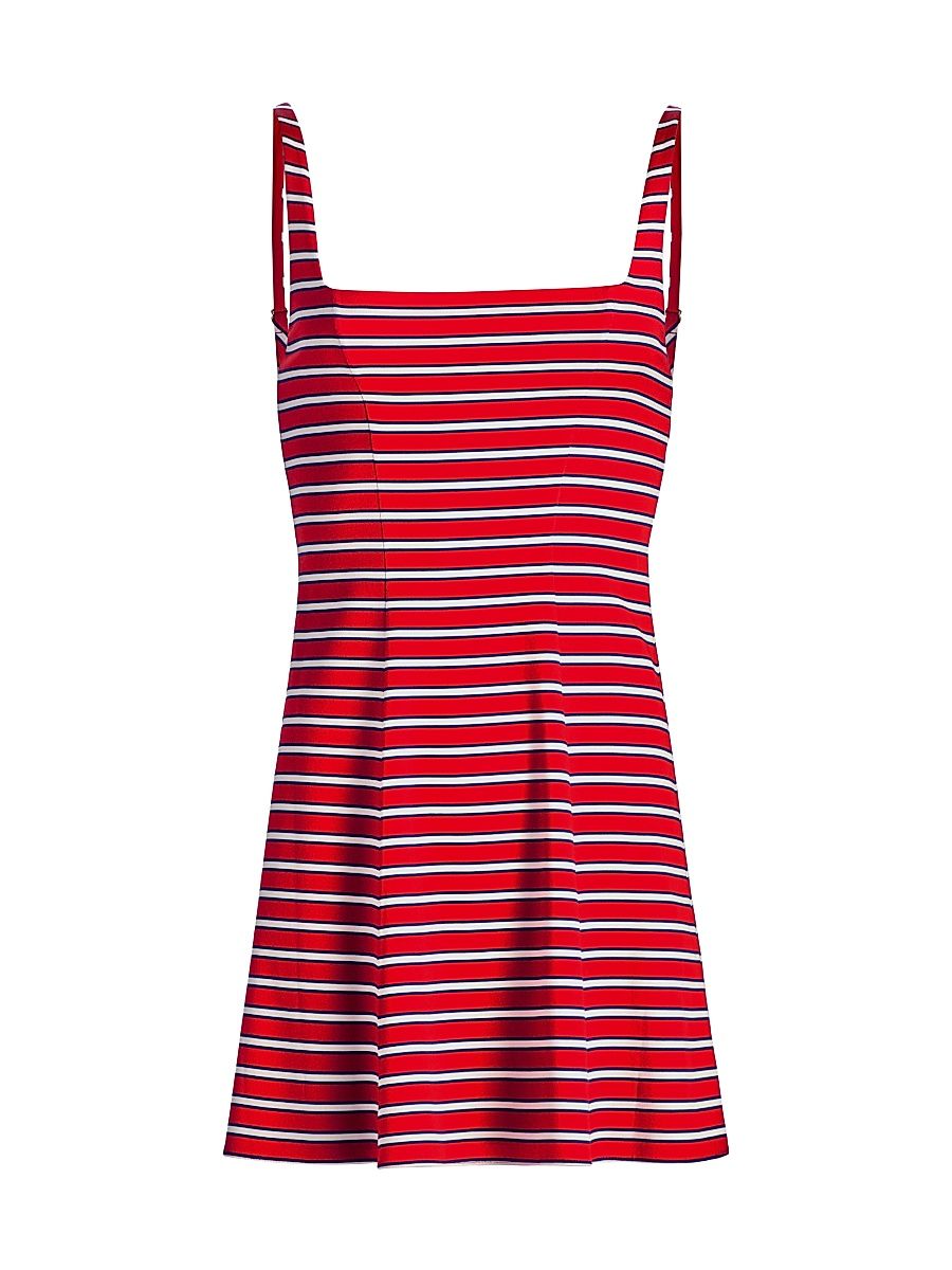 Women's Julia Shadow Striped Minidress - Teakwood Chili Pepper - Size 14