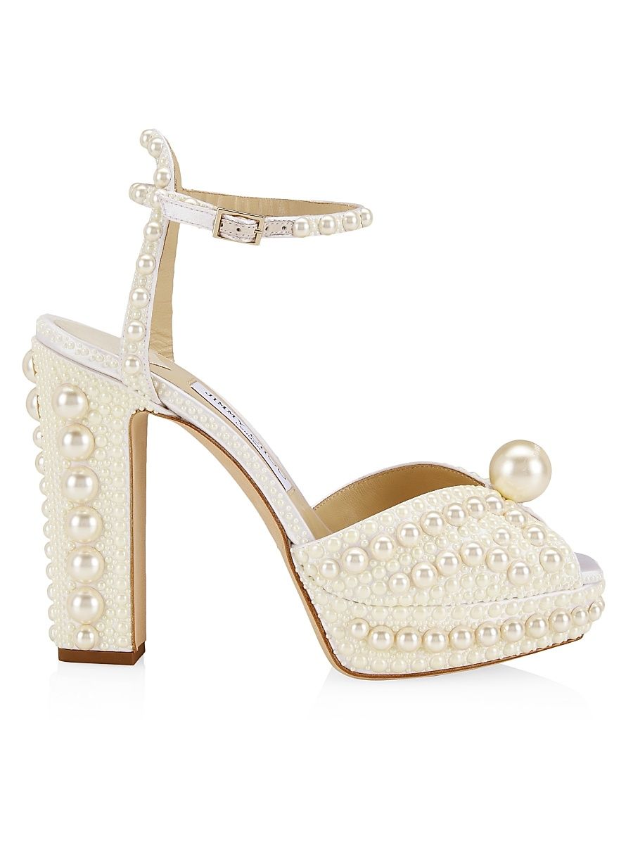 Women's Sacaria 120MM Embellished Platform Sandals - White - Size 12