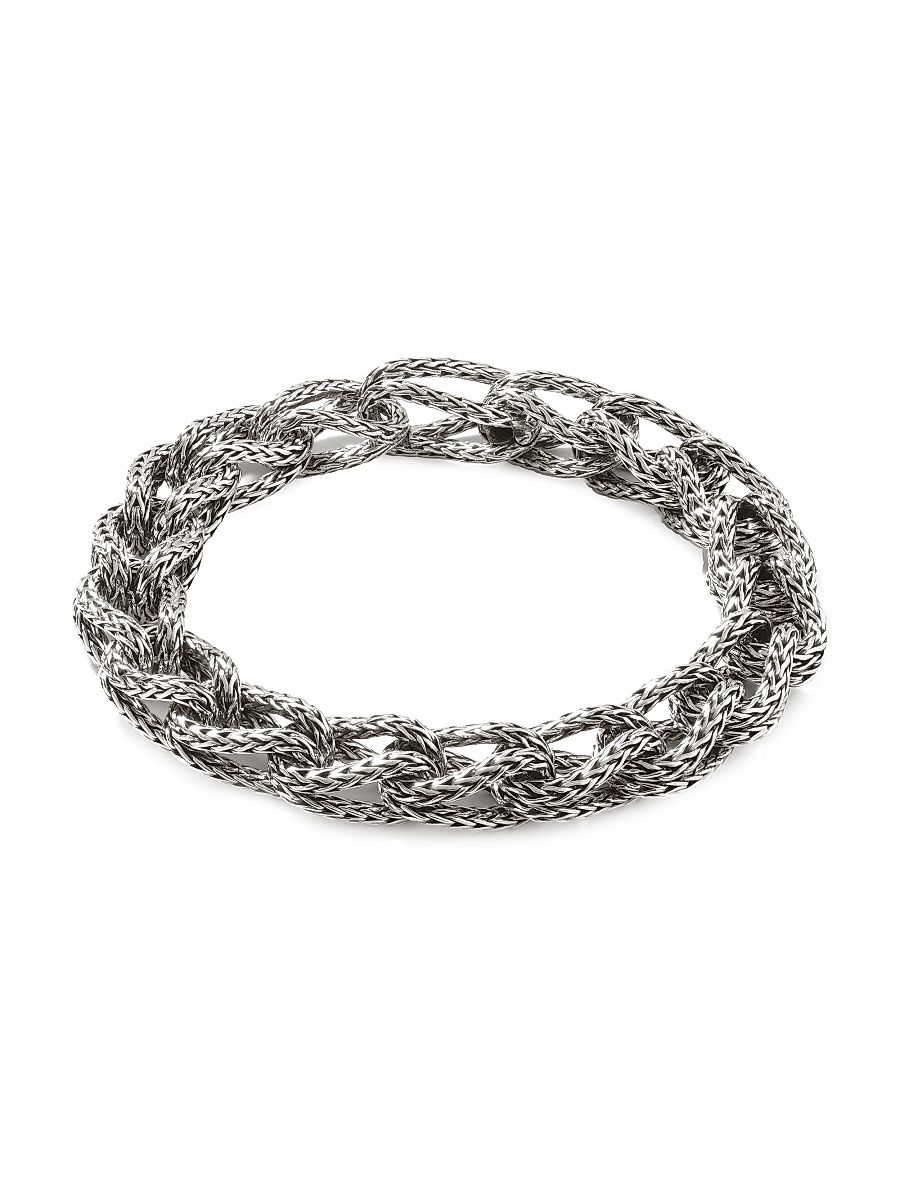Men's Classic Chain Asli Silver Link Bracelet - Silver - Size Medium