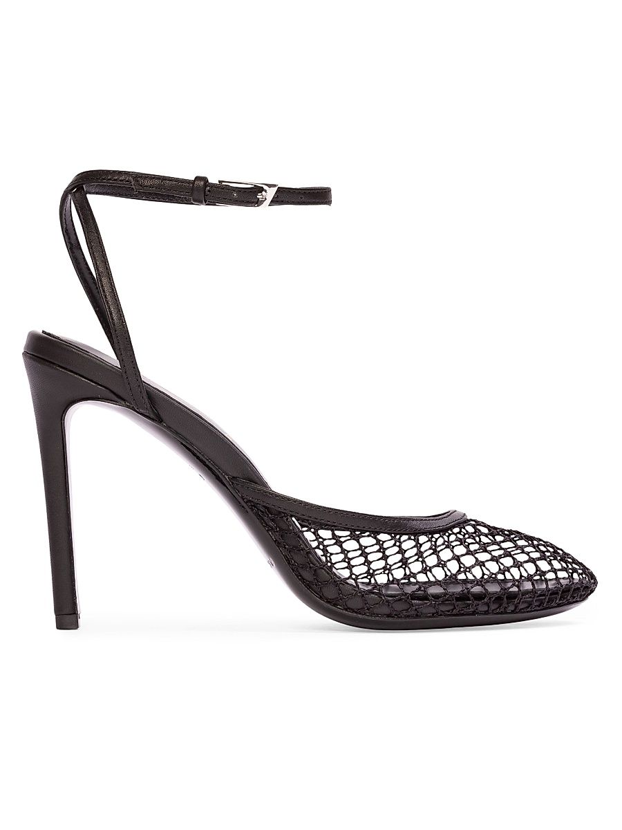 Women's Millie 100MM Mesh Sandals - Black Woven Mesh - Size 12